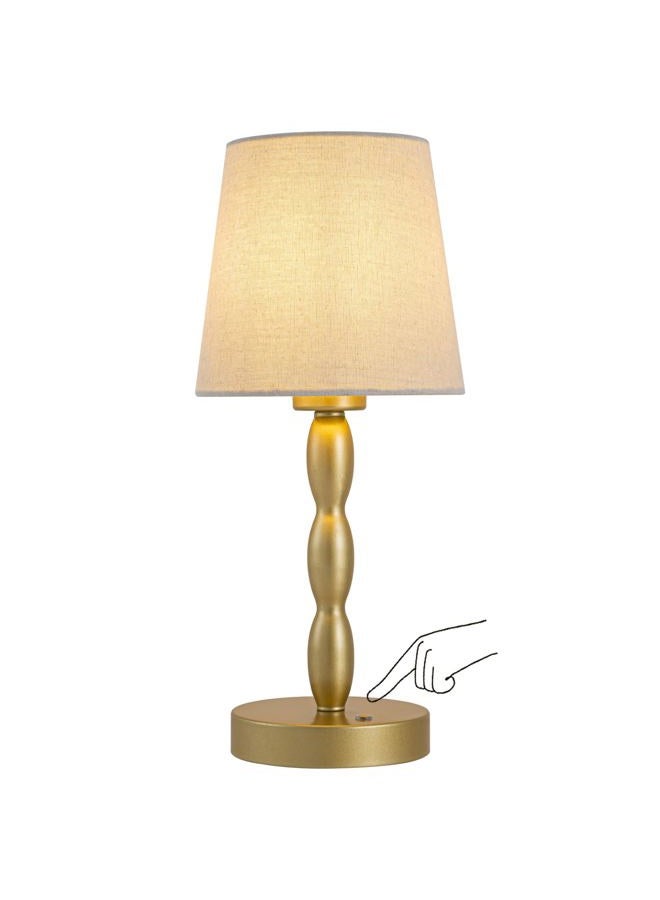 CASTLELIFE Portable Cordless Table Lamp,Touch Desk Lamp Rechargeable Battery Powered, 3-Level Brightness Stepless Dimmable Bedside Night Lamp,for Bedroom/Restaurant/Bars/Outdoor, Bulb Included,Gold - Image 1