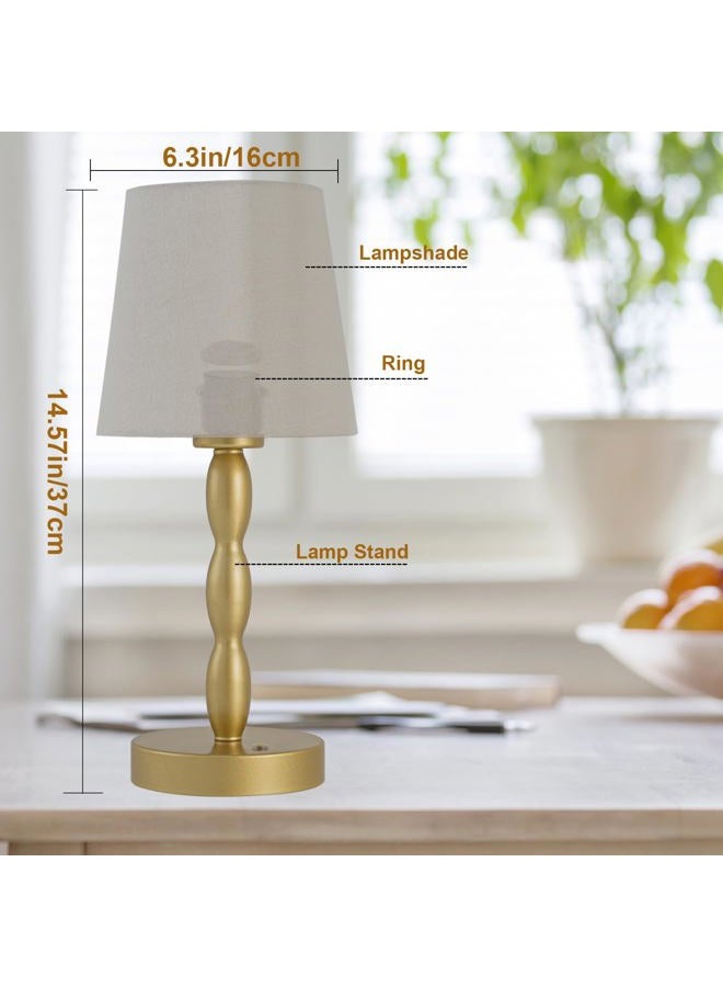 CASTLELIFE Portable Cordless Table Lamp,Touch Desk Lamp Rechargeable Battery Powered, 3-Level Brightness Stepless Dimmable Bedside Night Lamp,for Bedroom/Restaurant/Bars/Outdoor, Bulb Included,Gold - Image 5