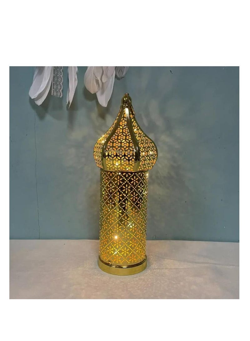 Y&D Ramadan Hollowed-out Led Lantern Iron Home Bedroom Living Room Decorative Lights - Image 1