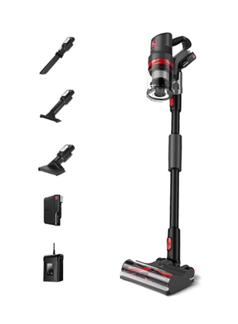 Hoover HomePro Plus Cordless Stick Vacuum Cleaner, 45 Min Runtime, HairWrap Resist, FlexiClean Pole, LED Lights (CLSV-HPMT) 5 W CLSV-HPMT Graphite & Red