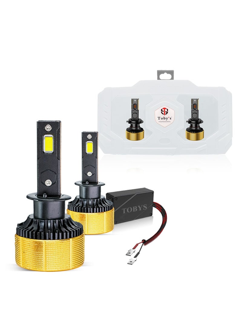 Toby's Toby’s 2 Pieces EC-100 H1 200W LED Headlight – 20,000LM Ultra-Bright Dual Beam with Intelligent Can-Bus, Copper Tubes & CSP Chip for Extreme All-Weather Performance - Image 1