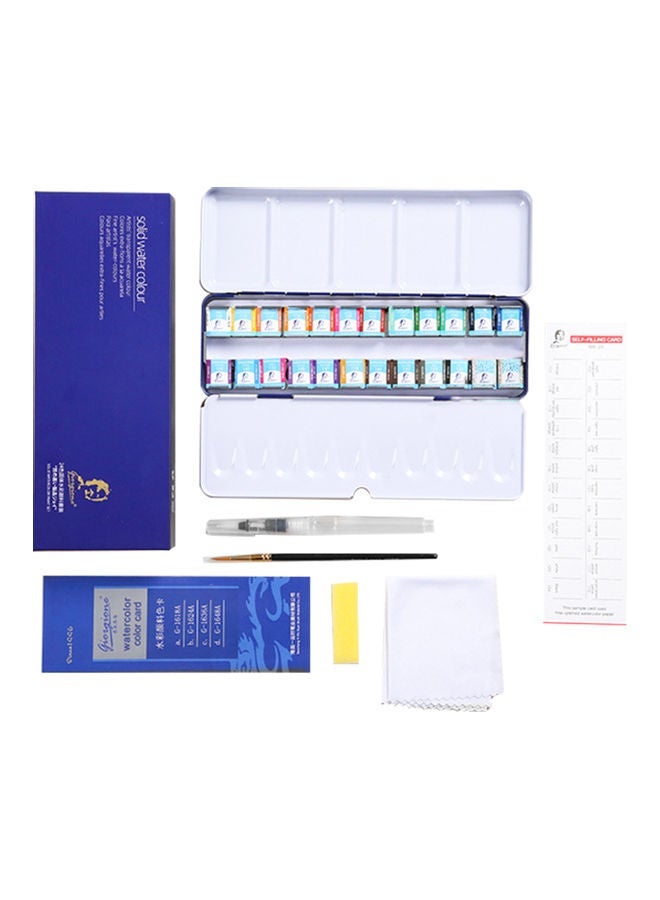 NIBEMINENT Watercolors Paint With Metallic Pearlescent Colors, Brushes And Storage Case Set Multicolour - Image 1