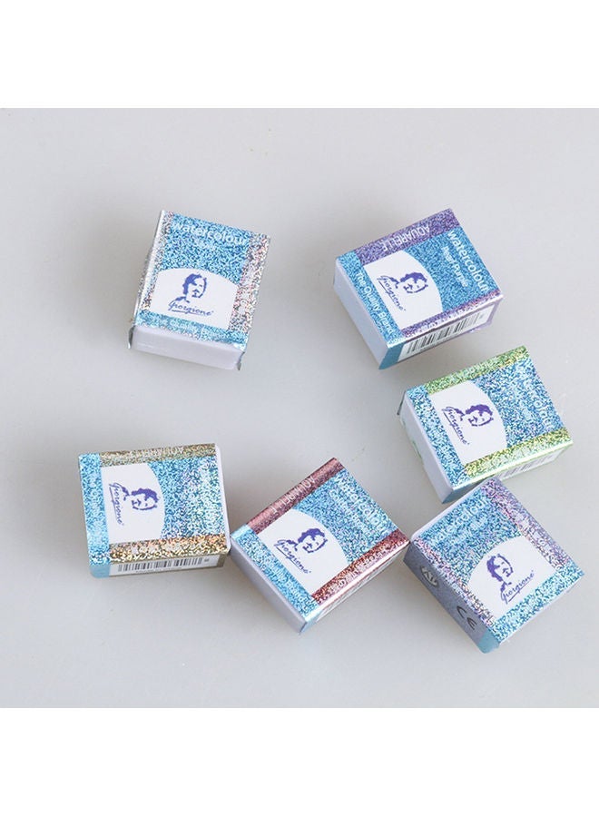 NIBEMINENT Watercolors Paint With Metallic Pearlescent Colors, Brushes And Storage Case Set Multicolour - Image 4