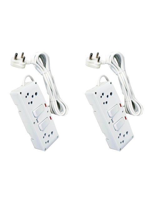 PRAKASH Leo 16 Amp Socket Extension Board with 4.5 m Cord – Independent Switches, & 2 Plugs for Versatile Appliance Support (16 amp 2 Switchs, Pack of 2)