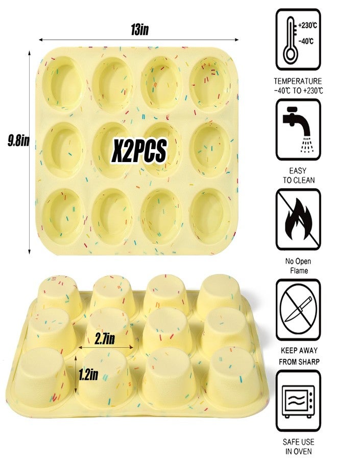 Palksky Silicone Egg Bite Molds, 2Pack 12-Cavity Silicone Muffin Pan for Baking, Silicone Egg Molds for Tarts, Egg Bites, Nonstick Cupcake Pan - Image 4
