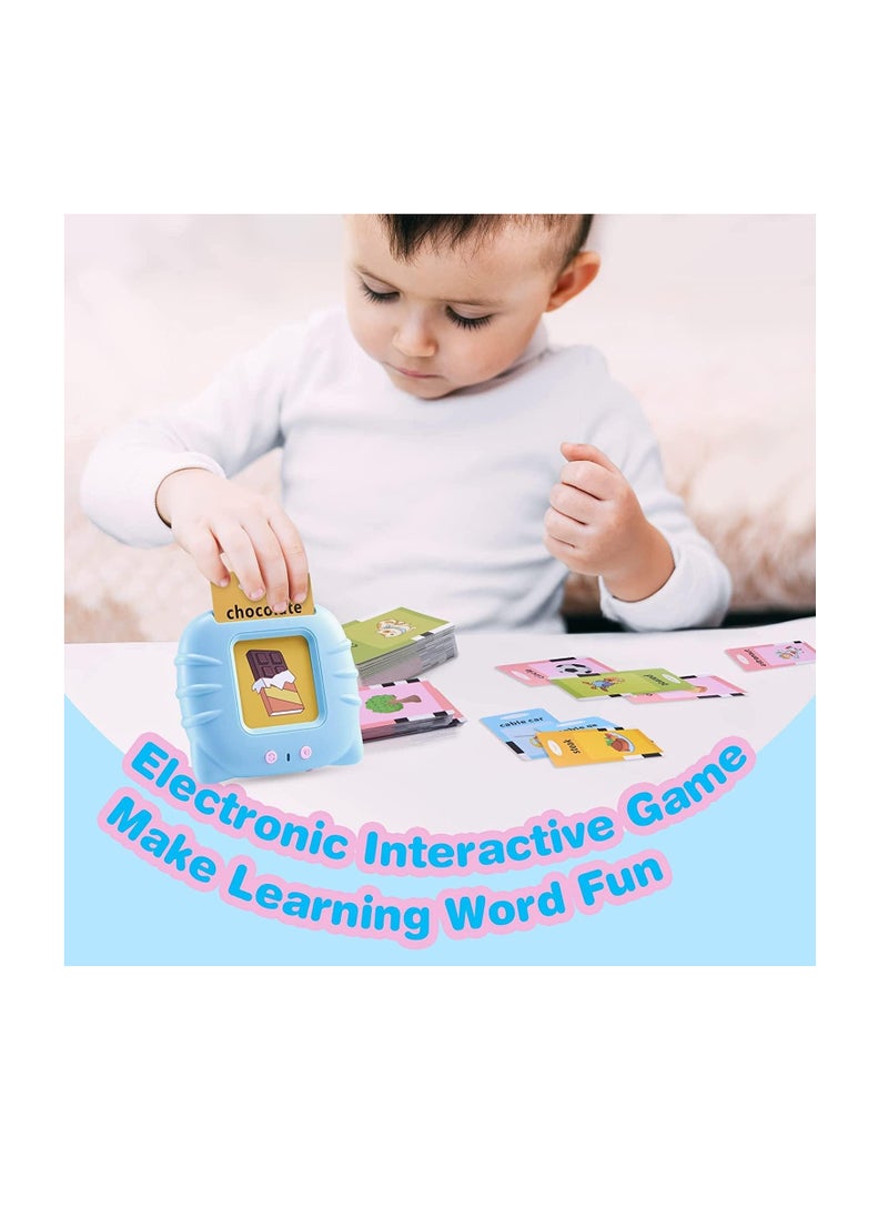 Generic Educational Toys for 2 3 4 Years Old 112 Talking Baby Flash Cards,Boys 2-6 Years 224 Words Audible Baby Speech Therapy Toys Autism Toys for Girls Birthday Gifts for Kids (Blue_112 Cards(224 Words))  - Image 3