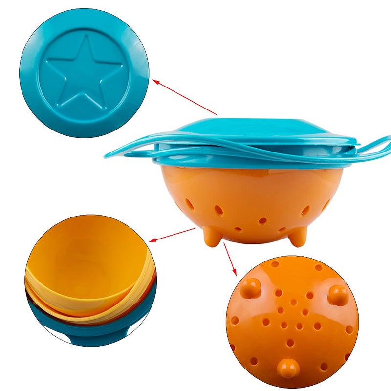 Song Qing Magic Gyro Bowl 360 Degree Rotate Spill-Proof Bowls with Lid Plastic Creative Dishes Practice Feeding Bowls - Image 5