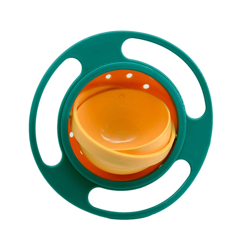 Song Qing Magic Gyro Bowl 360 Degree Rotate Spill-Proof Bowls with Lid Plastic Creative Dishes Practice Feeding Bowls - Image 1