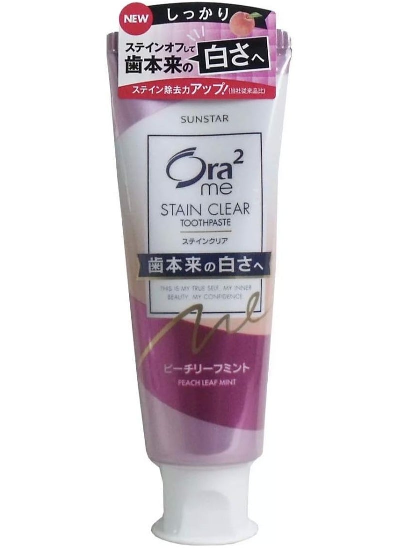 Ora2 Ora2 Sunstar Stain Clear Whitening Toothpaste 130g Peach Leaf Mint  - Image 1