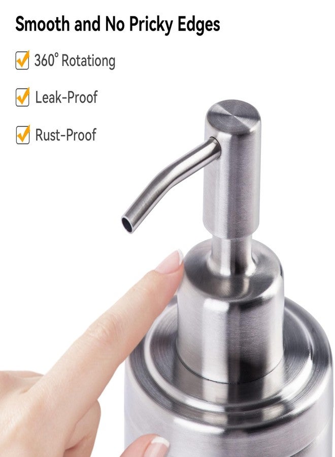 Tiilan Countertop Hand Soap Dispenser, Refillable Stainless Steel Soap Pump Bottle for Bathroom & Kitchen, Free Standing - 300ml, Brushed Nickel - Image 5