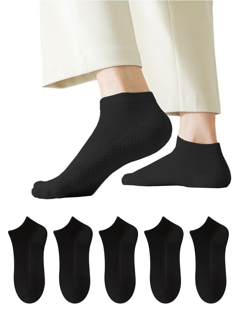 infino Men's Breathable Mesh Cotton Ankle Socks - 5 Pairs, Lightweight and Comfortable for Spring, Summer, and Fall - Image 1