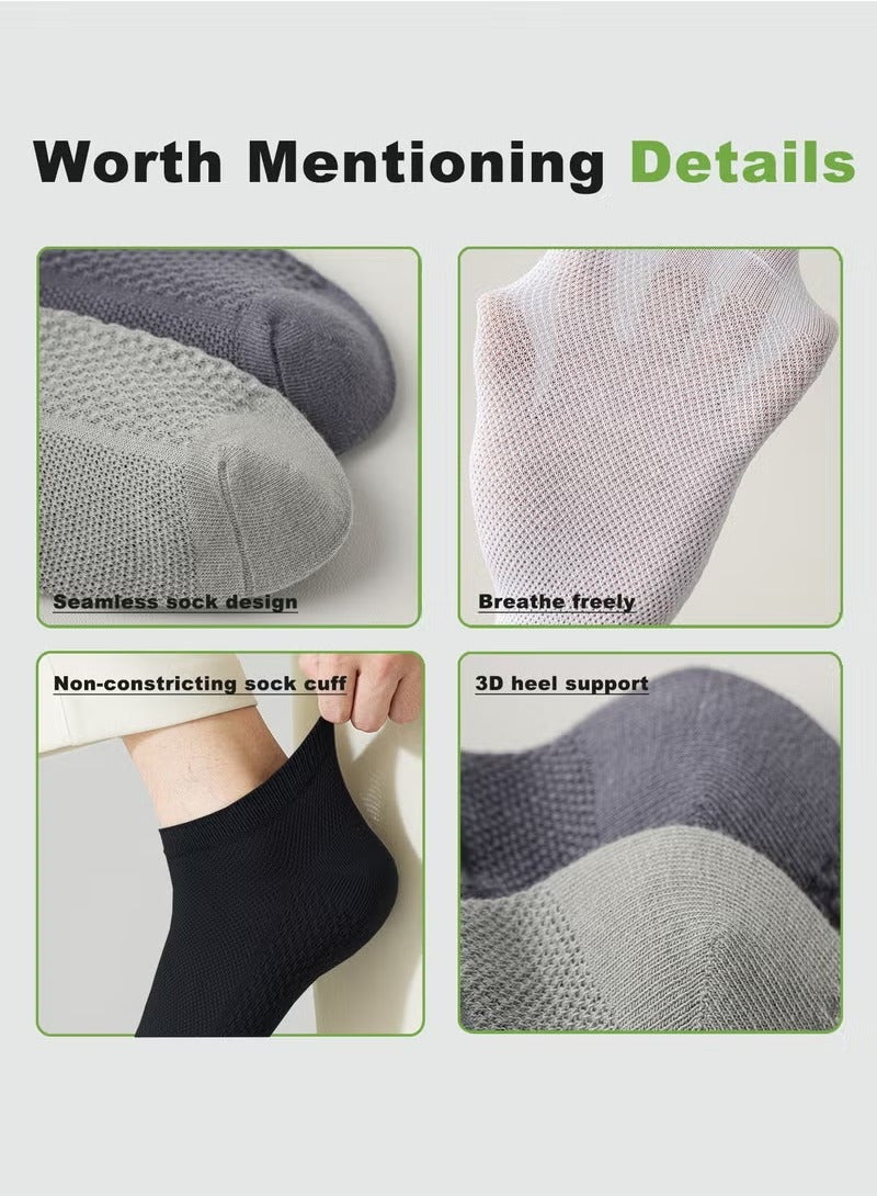 infino Men's Breathable Mesh Cotton Ankle Socks - 5 Pairs, Lightweight and Comfortable for Spring, Summer, and Fall - Image 5