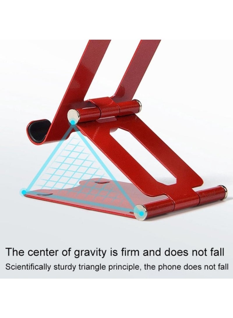 Foldable Phone Holder for Desk Adjustable Phone Stand Durable Metal Mobile Stand with Anti-slip Design Portable Mobile Holder for iPhone 16/15/14/13/12/11 Samsung Huawei Xiaomi OPPO and More Black  - Image 5