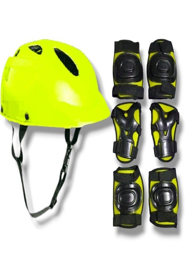 STYRKR Skating Guard Kit, Protective Gear for Skating, Cycling, Kids Bikes, Helmet, Gloves, Kneepads, Elbow Pads(NEON) - Image 1