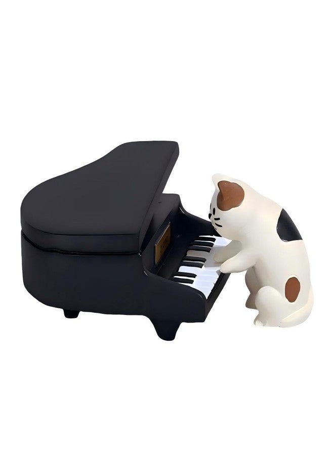 Eysinyge Miniature Cat Pianist Trinkets, Cute Piano Figurines for Car Dashboards & Home Office Desk Decor, for Cat Lovers - Image 1