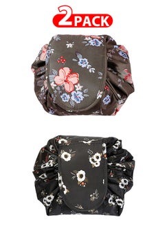 MARGOUN 2 Pack Drawstring Lazy Cosmetic Travel Bag Women Makeup Bag for Travel and Household to Storing Cosmetics  - Image 1