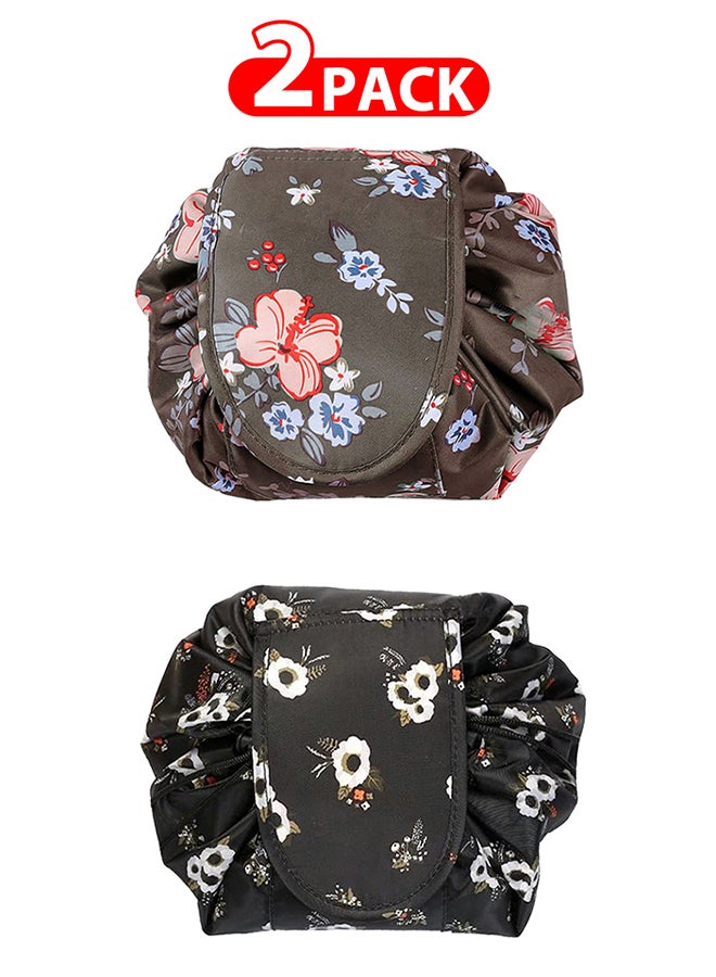 MARGOUN 2 Pack Drawstring Lazy Cosmetic Travel Bag Women Makeup Bag for Travel and Household to Storing Cosmetics - Image 1