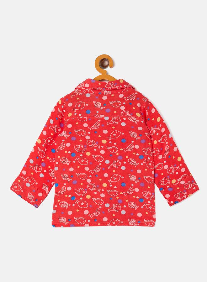 ستايلو بج طقم بيجامة وقميص بياقة بطبعة سمك أكوا من ستايلو باغ - Image 3