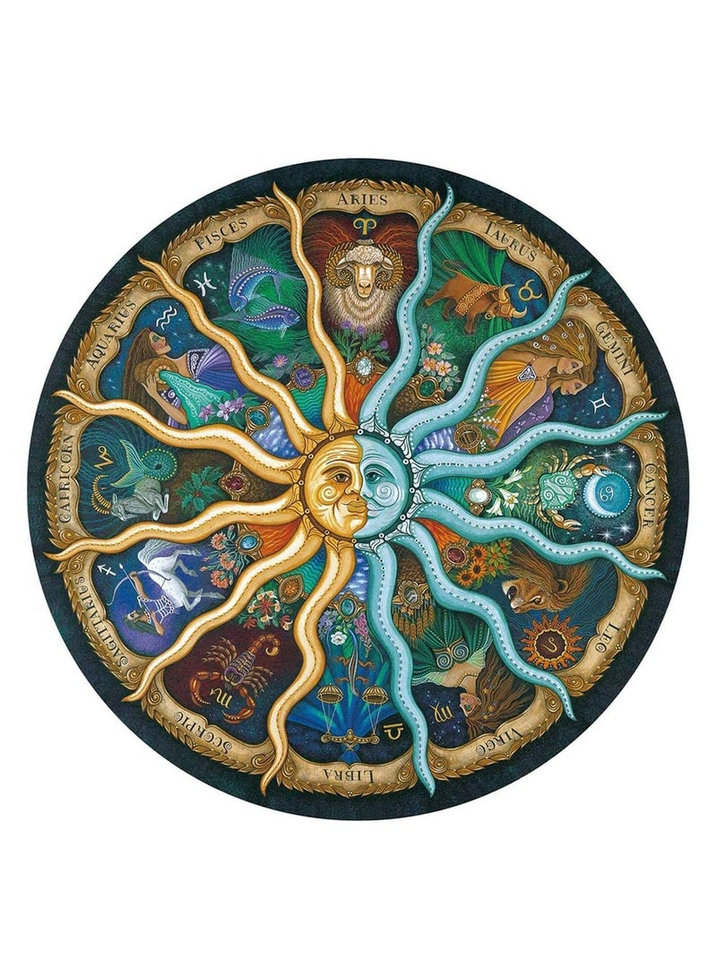 Round Jigsaw, Puzzle for Adults Zodiac Horoscope Puzzle Puzzles For Adults 500 Piece DIY Constellation Circular Jigsaw Puzzles - Image 1