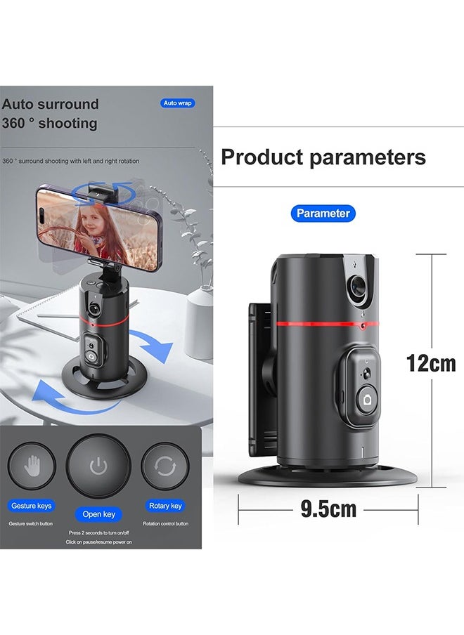 Generic - Auto Tracking Phone Holder,360° Rotation Phone Camera Mount Smart Shooting Tracking Holder with Remote Selfie Stick for iPhone Android Stabilizer Shooting Live,No App,Rechargeable - Image 1