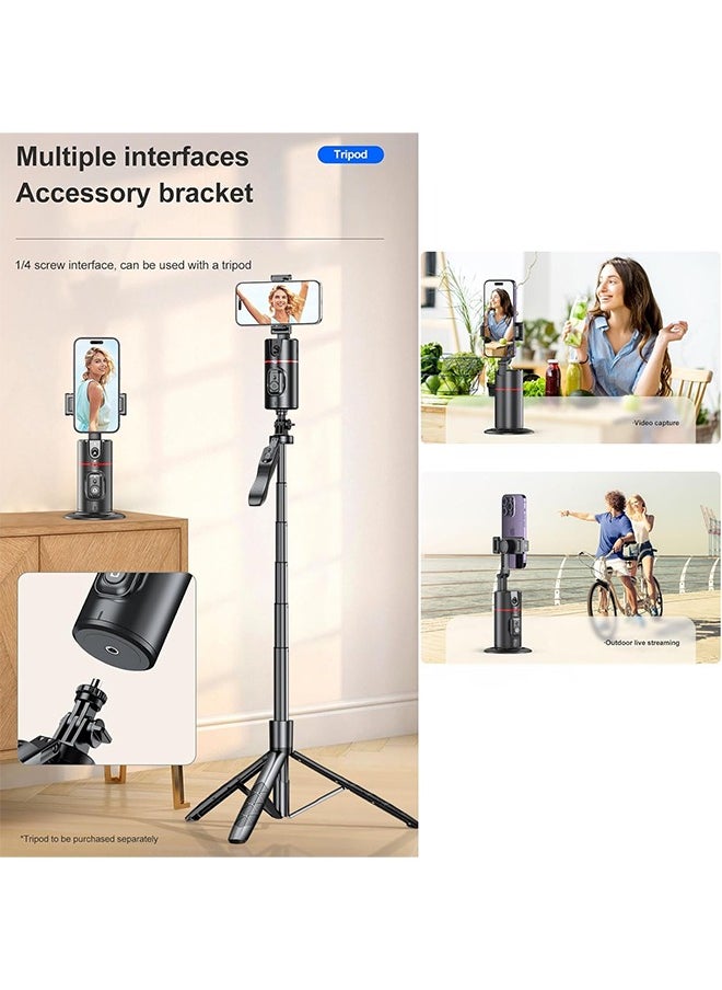 Generic - Auto Tracking Phone Holder,360° Rotation Phone Camera Mount Smart Shooting Tracking Holder with Remote Selfie Stick for iPhone Android Stabilizer Shooting Live,No App,Rechargeable - Image 1