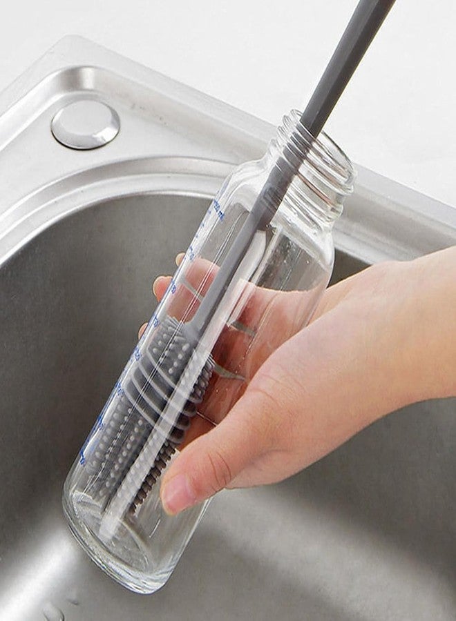 Drumstone (𝗦𝗽𝗲𝗰𝗶𝗮𝗹 𝟭𝟬 𝗬𝗲𝗮𝗿𝘀 𝗪𝗮𝗿𝗿𝗮𝗻𝘁𝘆) Multipurpose Silicone Bottle Brush with Long Handle - Soft Cleaner for Bottles, Glassware & More. Scratch-Free, Odor-Resistant - Image 4
