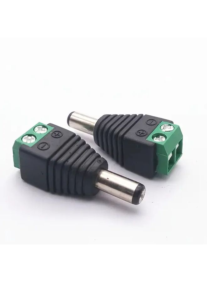 2 Pcs Female Dc Power Connectors No Soldering Green Terminal Block Adapter With Screw Lock Dc5.5mm Male To Female And Female To Green Terminal Heavy Duty Plug And Play For Security Cameras Monitors Home Theater Easy Installation - Image 4