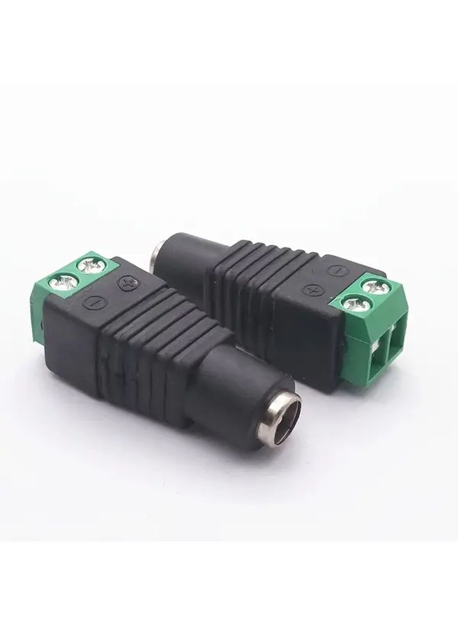 2 Pcs Female Dc Power Connectors No Soldering Green Terminal Block Adapter With Screw Lock Dc5.5mm Male To Female And Female To Green Terminal Heavy Duty Plug And Play For Security Cameras Monitors Home Theater Easy Installation - Image 5