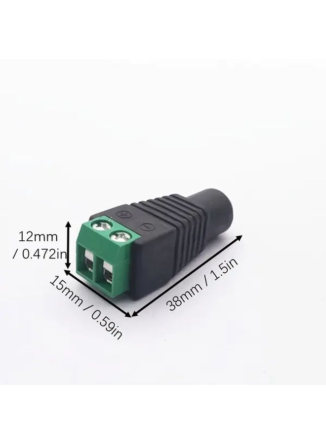 2 Pcs Female Dc Power Connectors No Soldering Green Terminal Block Adapter With Screw Lock Dc5.5mm Male To Female And Female To Green Terminal Heavy Duty Plug And Play For Security Cameras Monitors Home Theater Easy Installation - Image 3