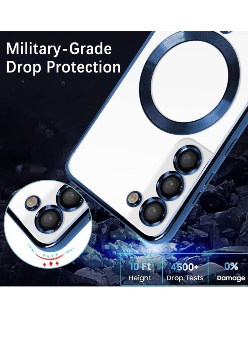 Magnetic Clear Case for Samsung Galaxy S23 Plus with Camera Lens Protector Magsafe Compatible Electroplated Soft TPU Shockproof Anti-Scratch Phone Case - Image 4