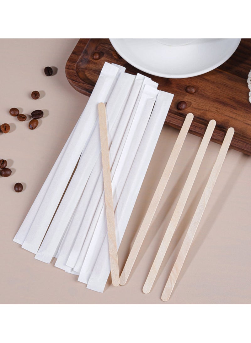 ميبرو مجموعة أعواد خشبية لتحريك القهوة مكونة من 100 قطعة بني - Image 3