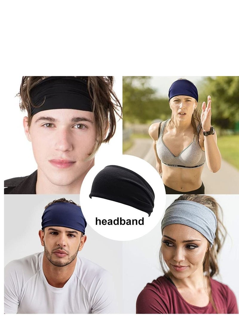 إسكدنيا 12PCS Women's Headbands Athletic Yoga Workout Sports Exercise Headband Elastic Non Slip Sweat Wicking Summer Cloth Hair Bands - Image 2