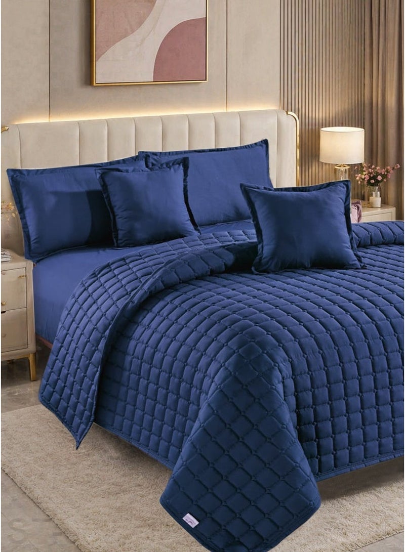 مون مفرش سرير نفرين صيفي مضغوط | 6 قطع | لحاف مبطن فاخر 230×250 سم | شرشف مغاط 200×200+35 سم - Image 1