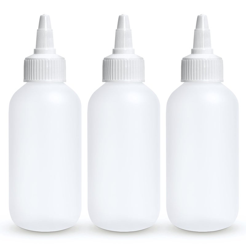 BRIGHTFROM Condiment Squeeze Bottles - 4 OZ Squirt Empty Bottles, Twist Top Cap, Leak Proof - Great for Ketchup, Mustard, Syrup, Sauces, Dressing, Oil, Arts and Crafts, BPA-FREE Plastic - 3 PACK - Image 1