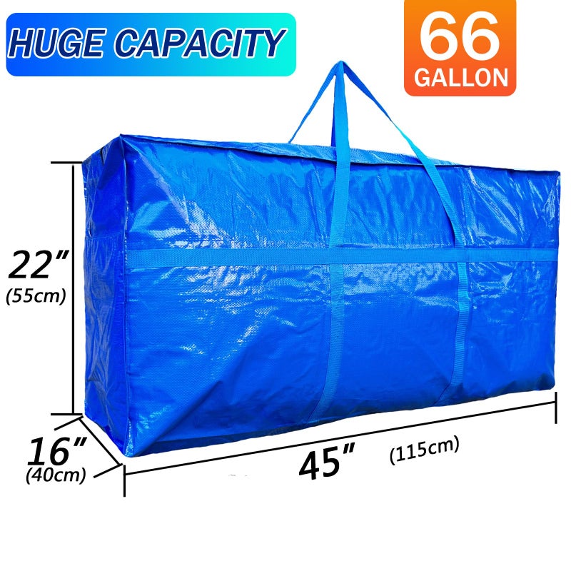 MKOKYD 66 Gallon Extra Large Storage Bags, Huge Moving Bags Heavy Duty with Zipper and Stronger Handles, Big Foldable Duffle Bag for Travel - Waterproof Material Protects from Dust and Moisture - Storage - Image 2