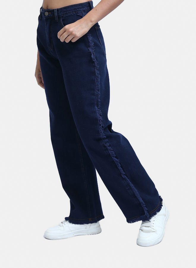 RAVIN High Waist Mom-Fit Jeans with Tassel - Image 2