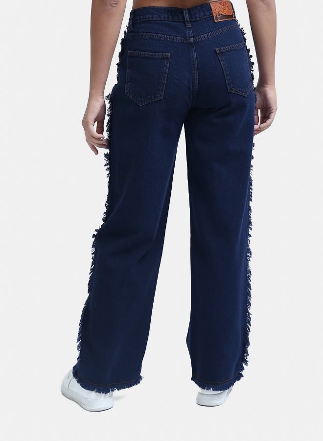 RAVIN High Waist Mom-Fit Jeans with Tassel - Image 3