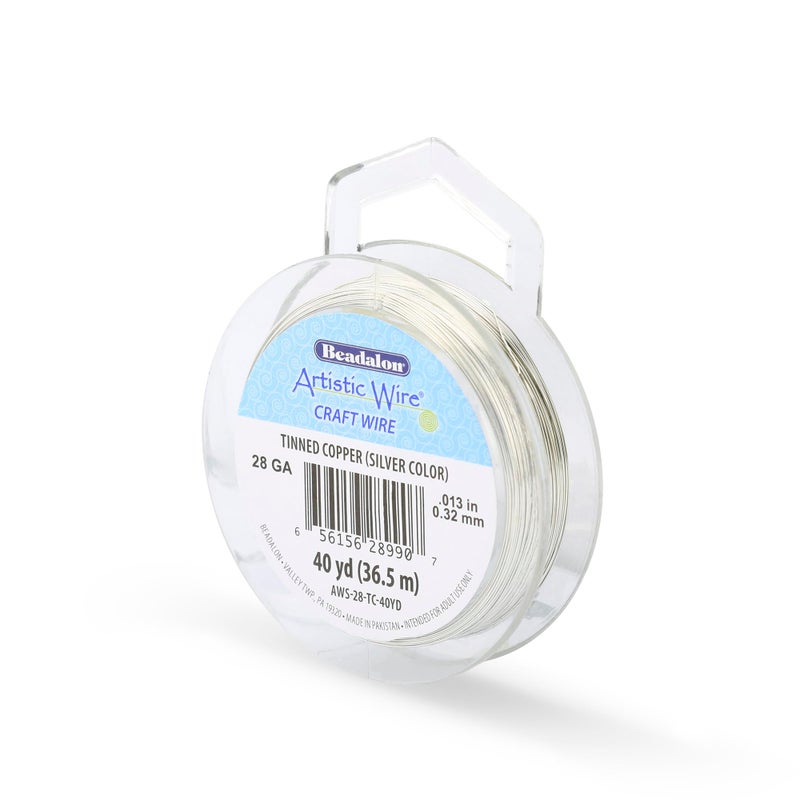 Artistic Wire, 28 Gauge Tarnish Resistant Tinned Copper Craft Wire, 40 yd - Image 1