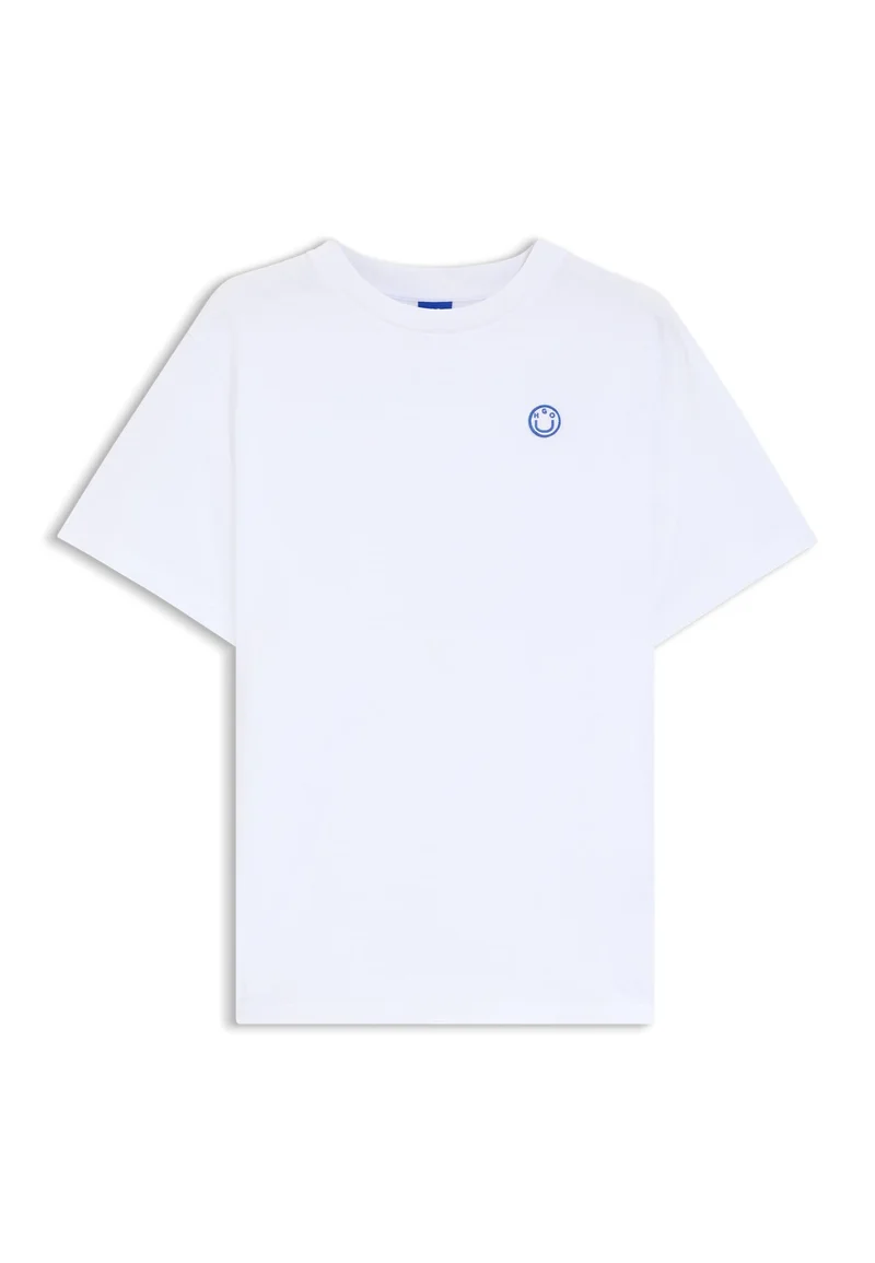 HUGO White Cotton-jersey T-shirt with Happy HUGO logo for Women | Best Price UAE