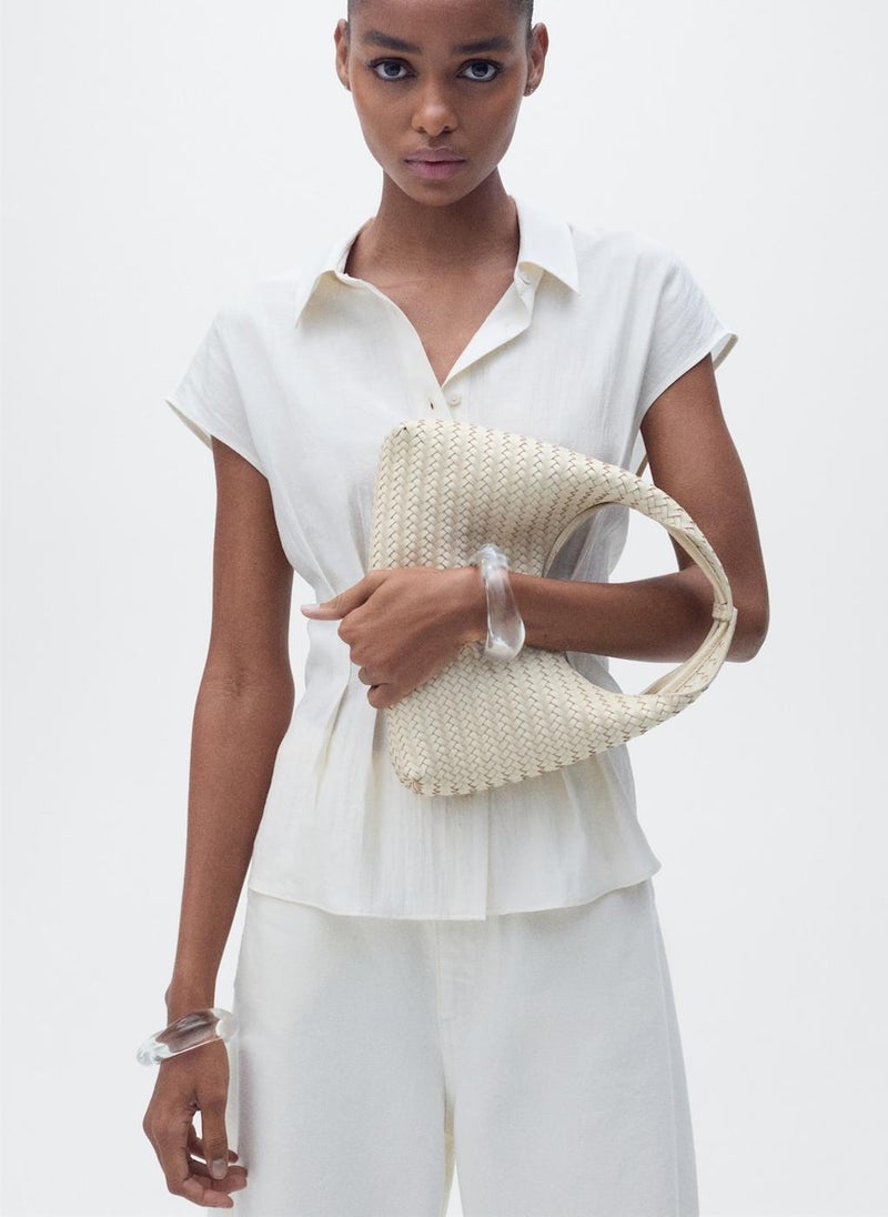MANGO Short-Sleeved Pleated Shirt  - Image 1