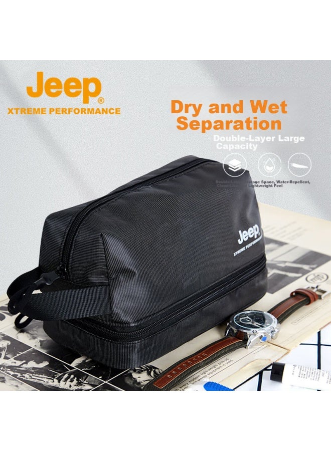 Jeep Jeep Toiletry Bag For Men, Outdoor Travel, Business Trip, Portable Toiletry Kit, Large Capacity Makeup Bag, Women's Personal Care Storage Set  - Image 1