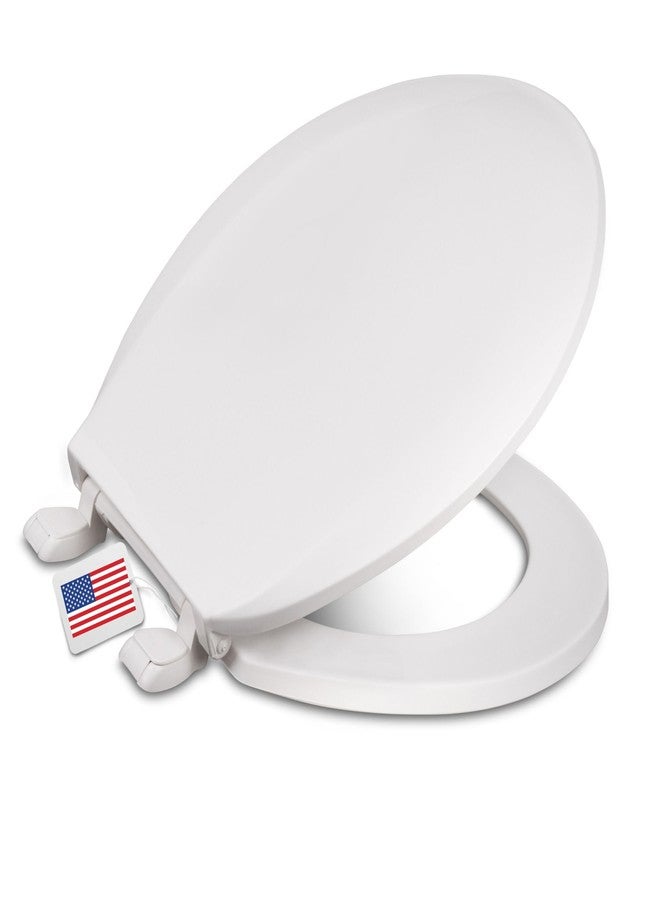 Centoco Round Toilet Seat, Standard Economy Model, Light Weight Residential, Closed Front with Cover, Plastic, Made in the USA, DSAMAZ12-001 White - Image 1
