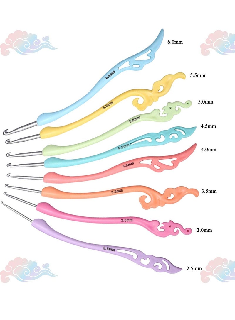 Y&D Crochet Hooks Kit 19 Pieces Knitting Accessories, Different Sizes (2.5mm-6.0mm) Retro Fancy Needles Ergonomic Handle Smooth Needle Set for Socks, Hats and Sweaters  - Image 1
