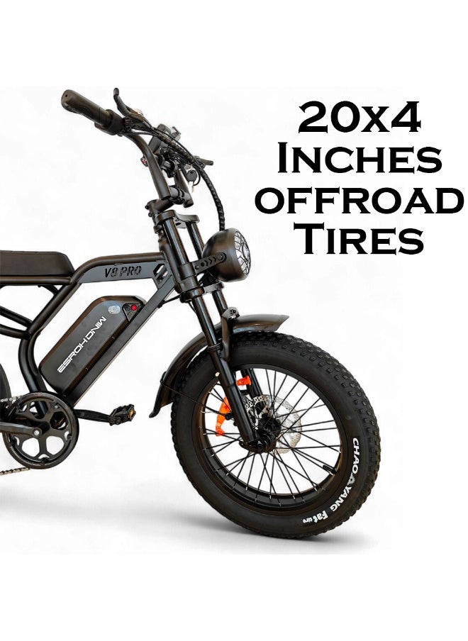 Wind Horse V8 PRO Electric Bike – 750W Gear Hub Motor, 48V 16.6AH Battery, 50KM/H Speed, 45KM Range, 20-Inch Fat Tires, Dual Suspension, Shimano 7-Speed, Carbon Alloy Frame, Dual Disc Brakes  - Image 5