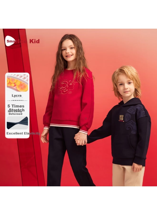 Souhait Waterbaby Children's Sweatshirt Spring New Big Kids Red Casual Pullover Same Style As Mall - Image 1