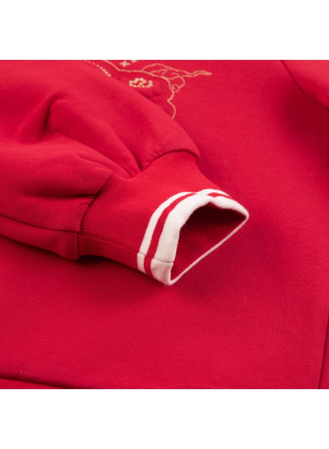 Souhait Waterbaby Children's Sweatshirt Spring New Big Kids Red Casual Pullover Same Style As Mall - Image 2