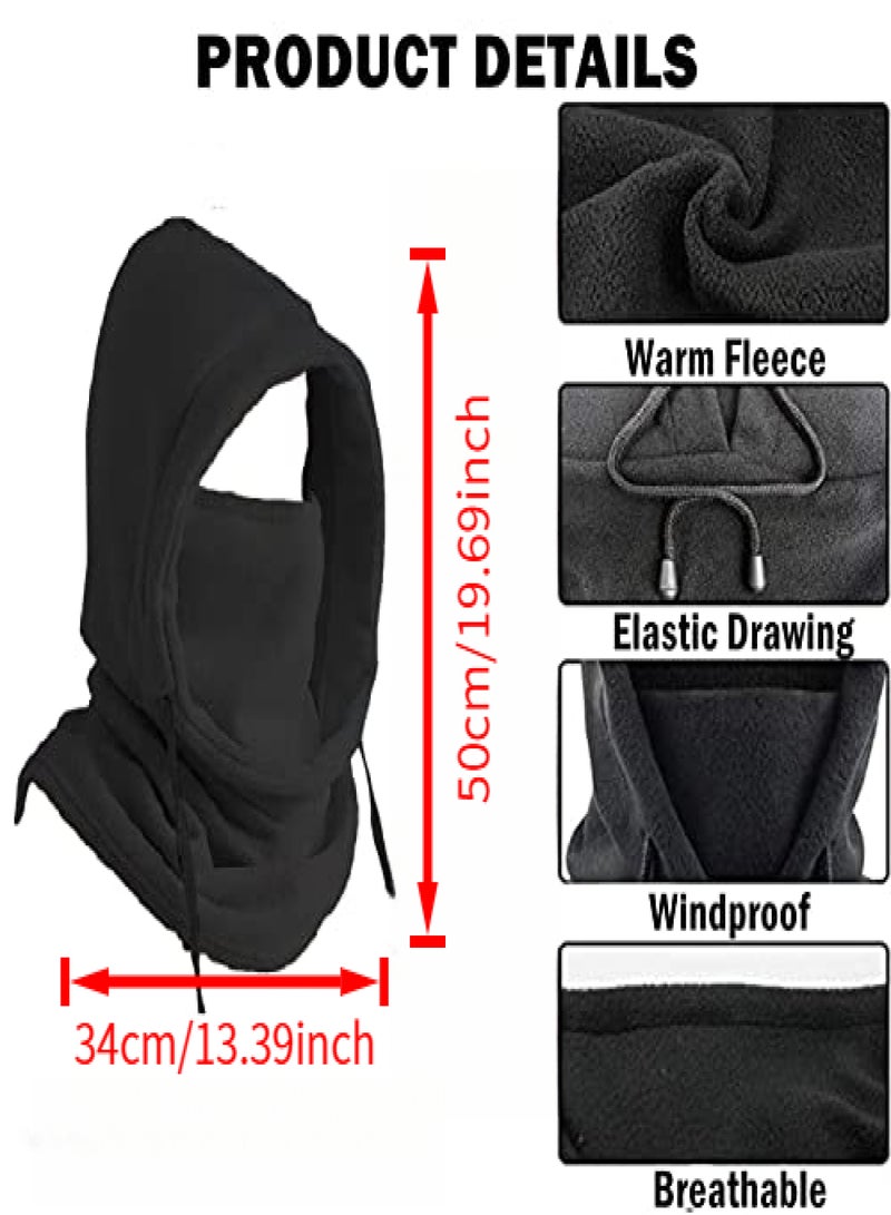 Generic Balaclava Windproof Winter Face Mask Warm Fleece Ski Mask for Men and Women Cold Weather Motorcycle Bike Cycling Neck Warmer - Image 2