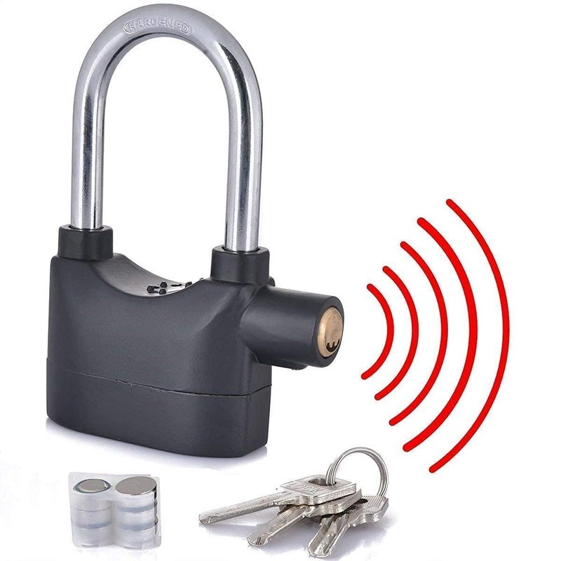 Neellohit Neellohit Heavy Duty Anti Theft System Security Pad Lock with Burglar Smart Alarm Siren Motion Sensor Secure for Home Door gate Cycle Shop Bike Office Shutter Pack Off 1 Black Color  - Image 1