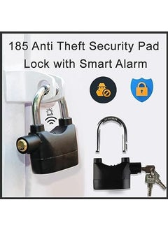 Neellohit Neellohit Heavy Duty Anti Theft System Security Pad Lock with Burglar Smart Alarm Siren Motion Sensor Secure for Home Door gate Cycle Shop Bike Office Shutter Pack Off 1 Black Color  - Image 3