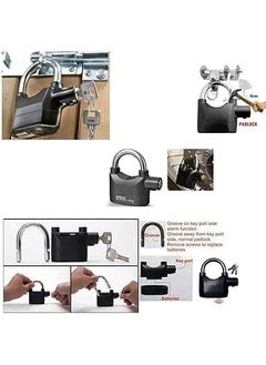 Neellohit Neellohit Heavy Duty Anti Theft System Security Pad Lock with Burglar Smart Alarm Siren Motion Sensor Secure for Home Door gate Cycle Shop Bike Office Shutter Pack Off 1 Black Color  - Image 4